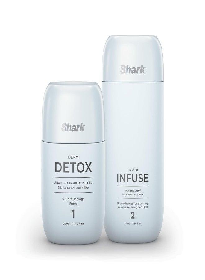 شارك مجموعة Shark FacialPro Glow Replenishment Kit، جل تقشير ديرم ديتوكس AHA + BHA ومرطب Hydro Infuse BHA، تقشير وترطيب بمستوى المنتجعات الصحية، متوافق مع نظام FacialPro Glow، XSKFH3 - Image 1